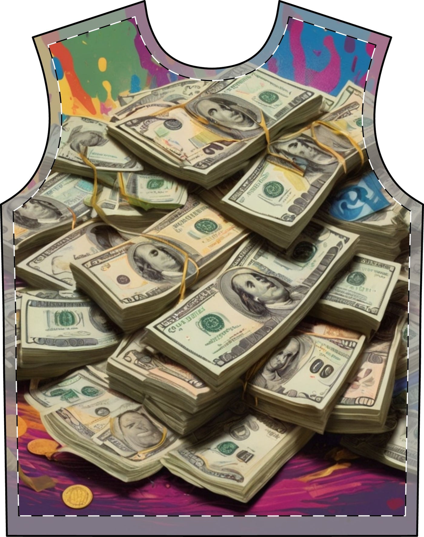 Colorful Money Print Men's Pajama Set, Fun Sleepwear, Gift for Him, Cozy Lounge Outfit, Unique Birthday Gift, Relaxed Style Pajamas